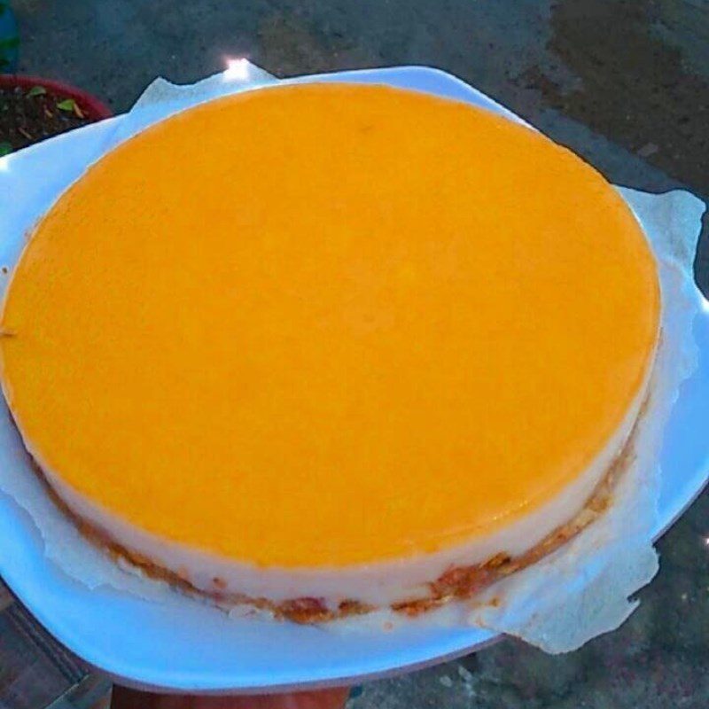 Step 4 Final product Baked orange cheesecake with gelatin