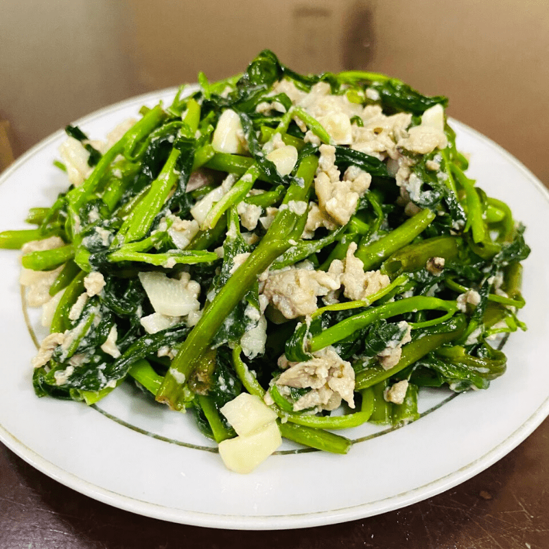 Step 3 Final Product Stir-fried Water Spinach with Eggs