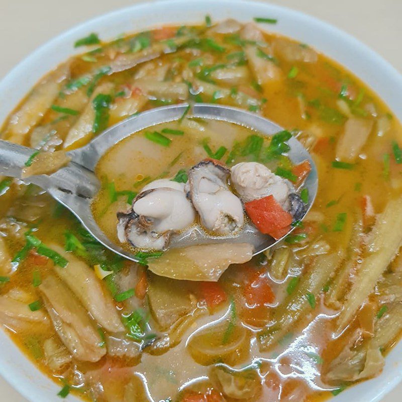 Step 4 Final Dish Stir-fried oyster soup with jute