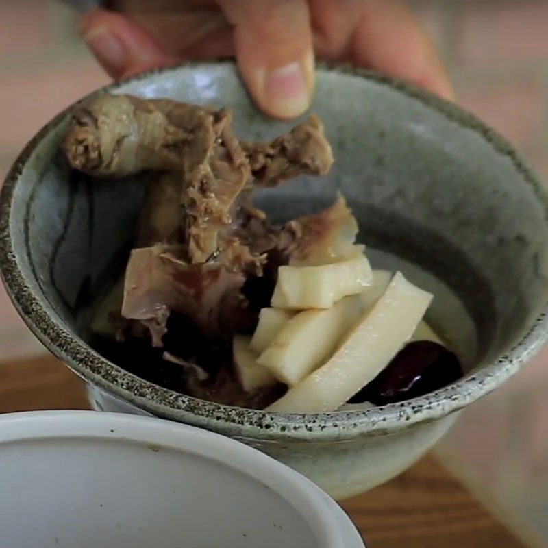 Step 4 Final Product Steamed pigeon with coconut water