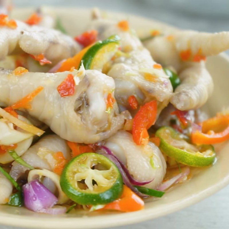 Step 4 Product Chicken feet marinated with lemongrass and calamondin lime Thai style