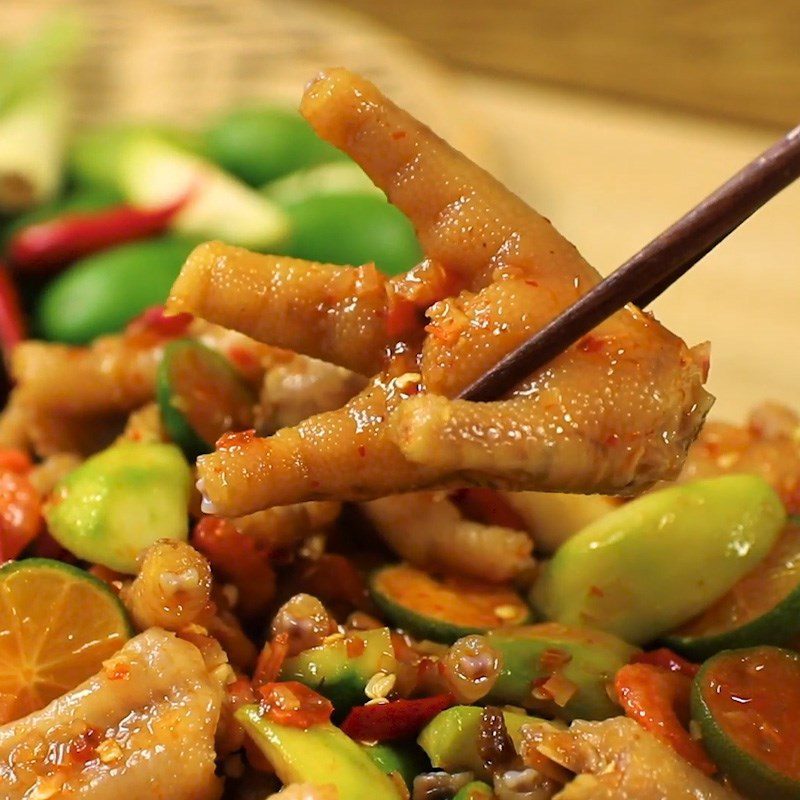 Step 4 Final Product Chicken feet soaked in lemongrass and young starfruit