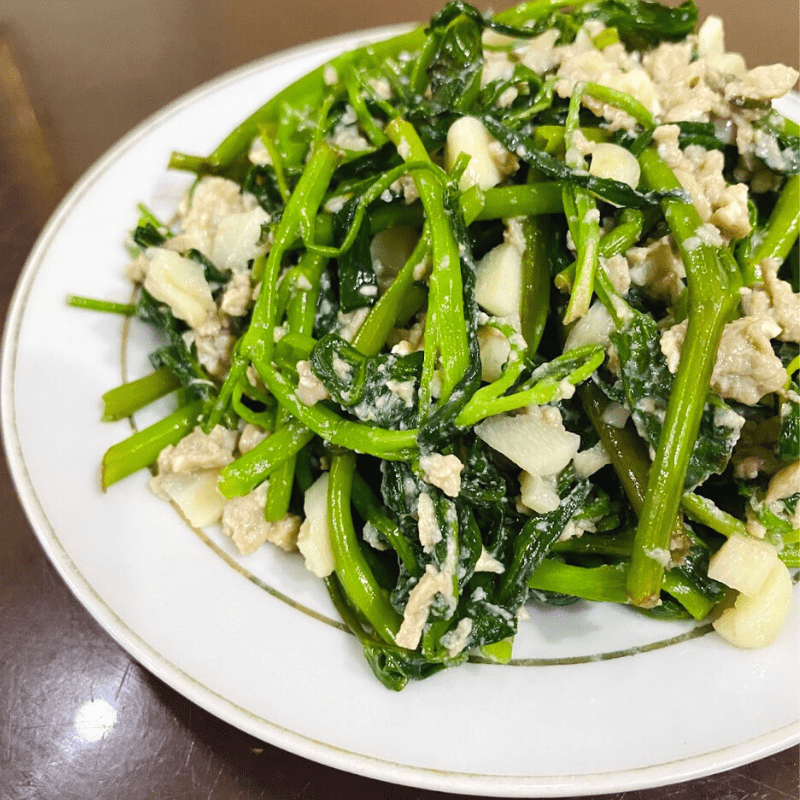 Step 3 Final Product Stir-fried Water Spinach with Eggs