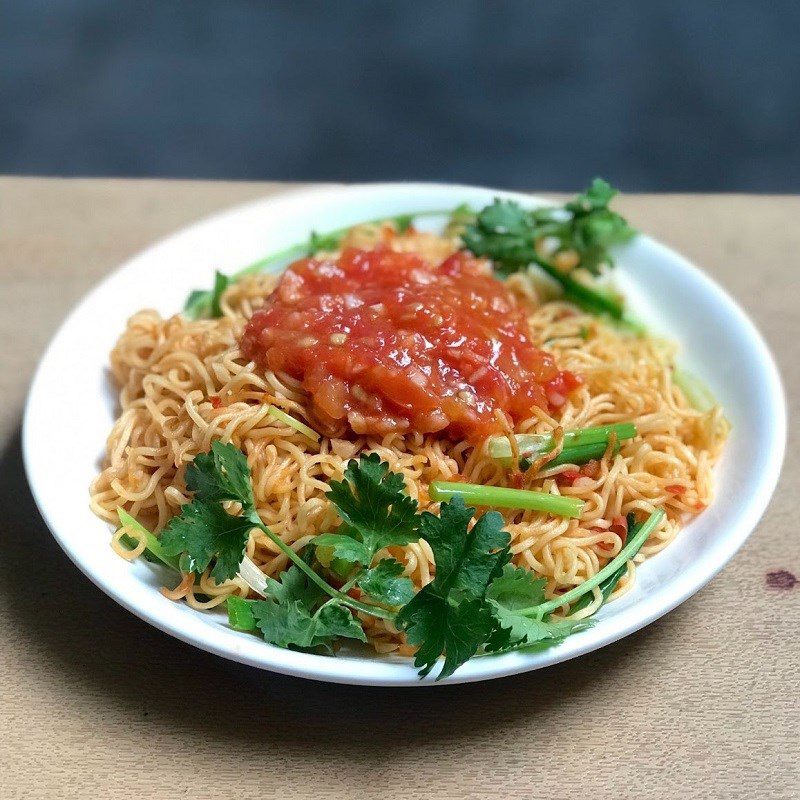 Step 4 Final Product Stir-fried noodles with tomato sauce