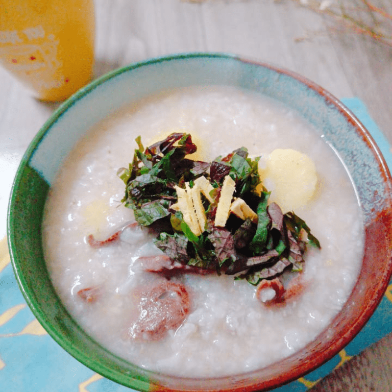 Step 5 Final product Pig heart porridge cooked with potatoes