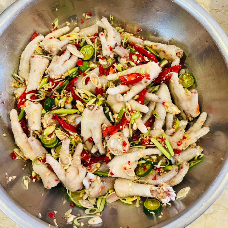 Step 4 Final product Chicken feet soaked with lemongrass and kumquat