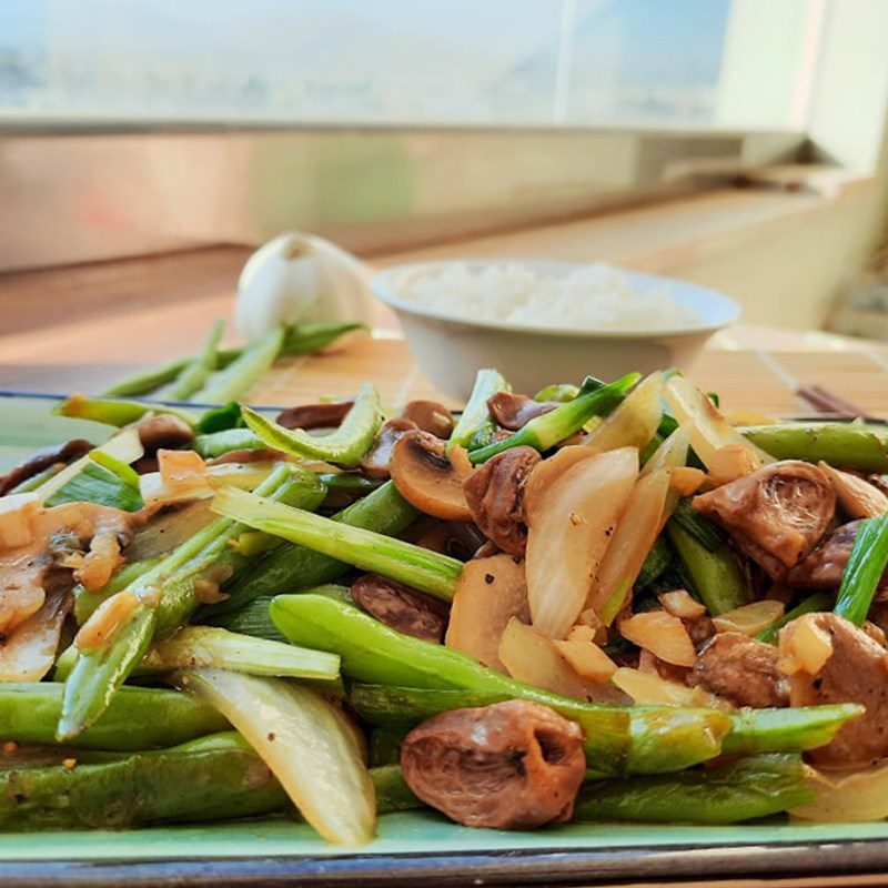 Step 4 Finished dish Stir-fried chicken hearts with green beans