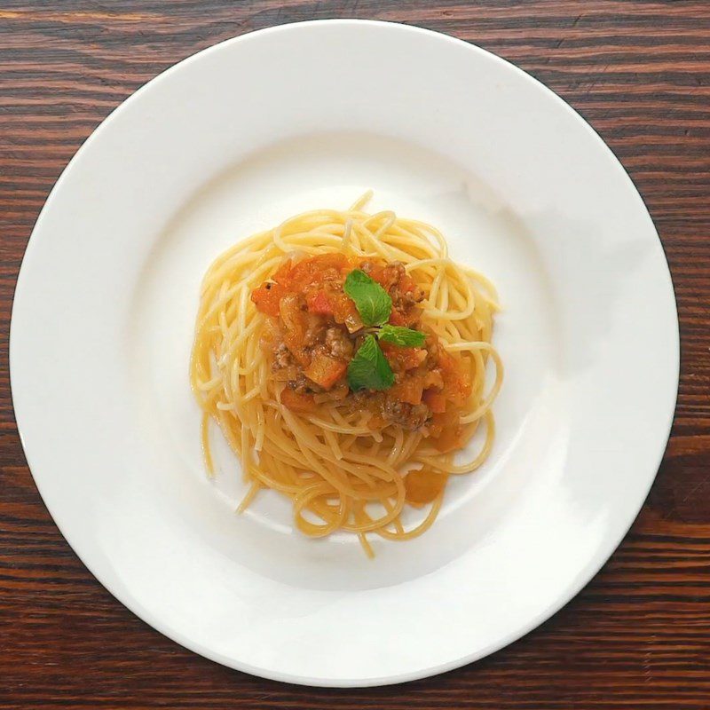 Step 7 Final Product Spaghetti with minced beef sauce (homemade spaghetti sauce)