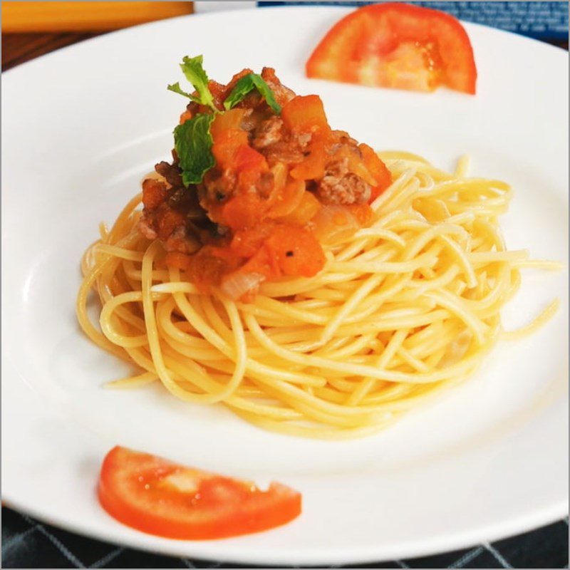 Step 7 Final Product Spaghetti with minced beef sauce (homemade spaghetti sauce)