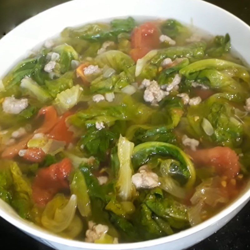 Step 4 Final product, Pork lettuce soup