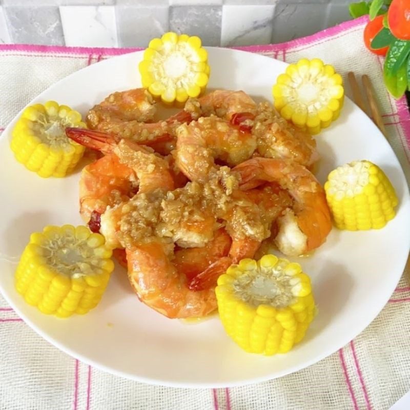 Step 4 Finished Product Garlic Butter Shrimp with Coconut Water