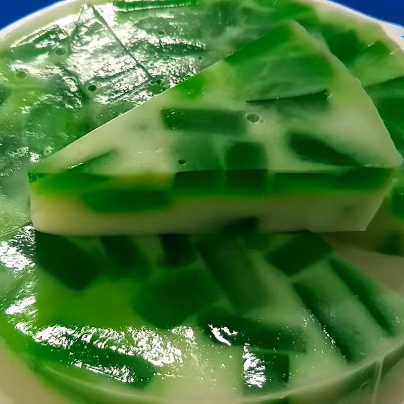 Step 7 Final Product Coconut Jelly with Pandan Leaves