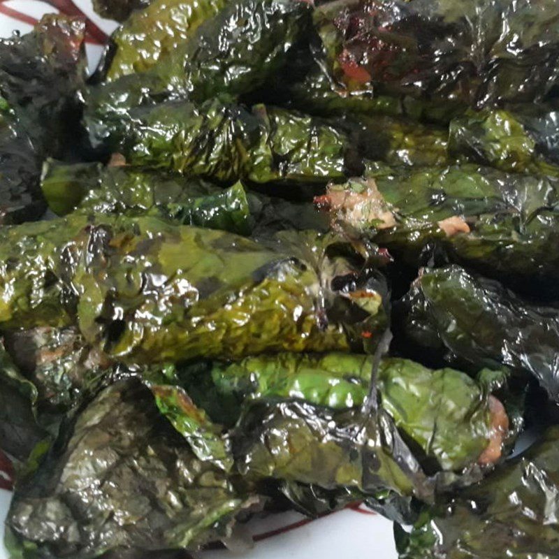 Step 4 Final product Grilled minced meat in wild betel leaves using an air fryer