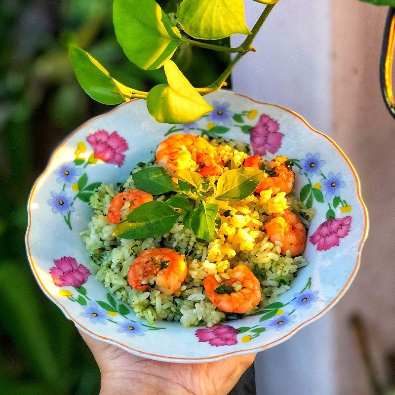 Step 3 Final Product Fried rice with marbled shrimp