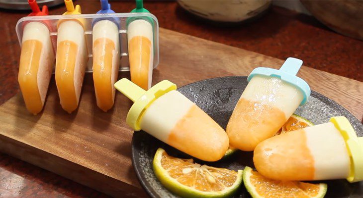 Step 6 Final product How to make yogurt orange ice cream without Whipping cream