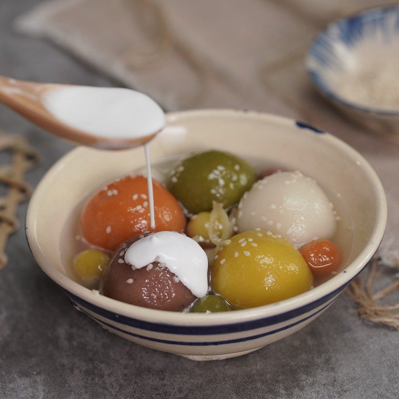 Step 8 Final Product Colorful Sticky Rice Balls