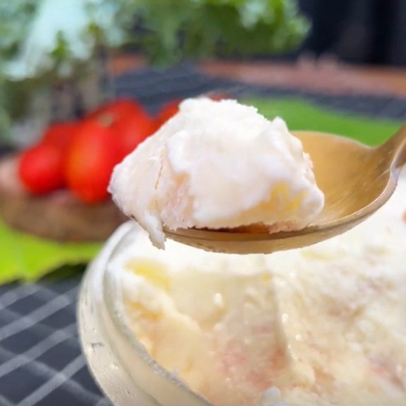 Step 4 Final product Lychee ice cream (Recipe shared from Tiktok Cooking with Điện amasy XANH)