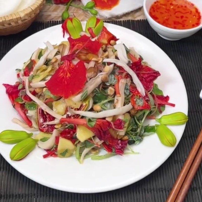 Step 4 Final Product Phoenix Flower Chicken Leg Mushroom Salad