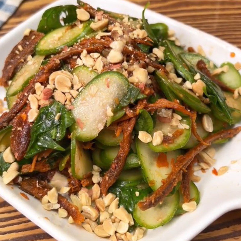 Step 3 Final product Dried beef salad with young star fruit (Recipe shared from Tiktok Cooking with TasteVN)