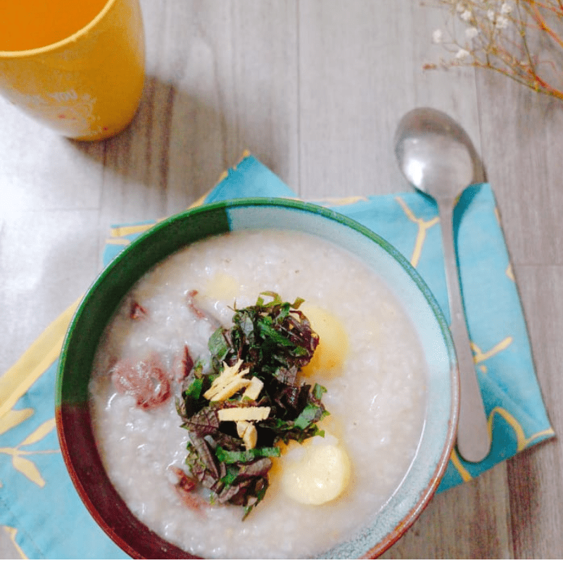 Step 5 Final product Pig heart porridge cooked with potatoes