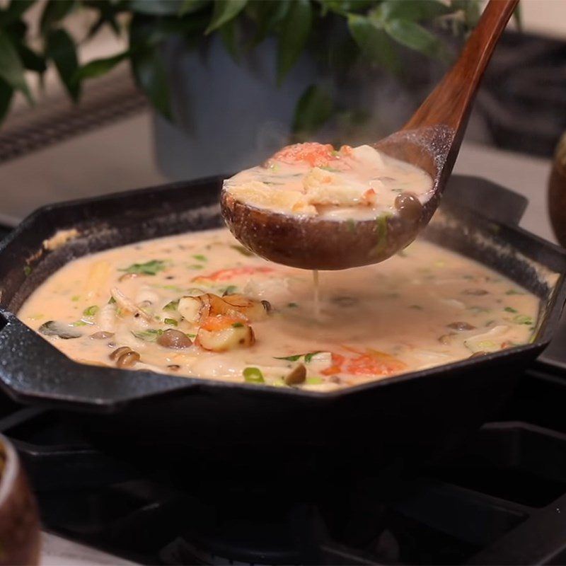 Step 5 Final Product Coconut Chicken Soup Thai Style - Tom Kha Gai