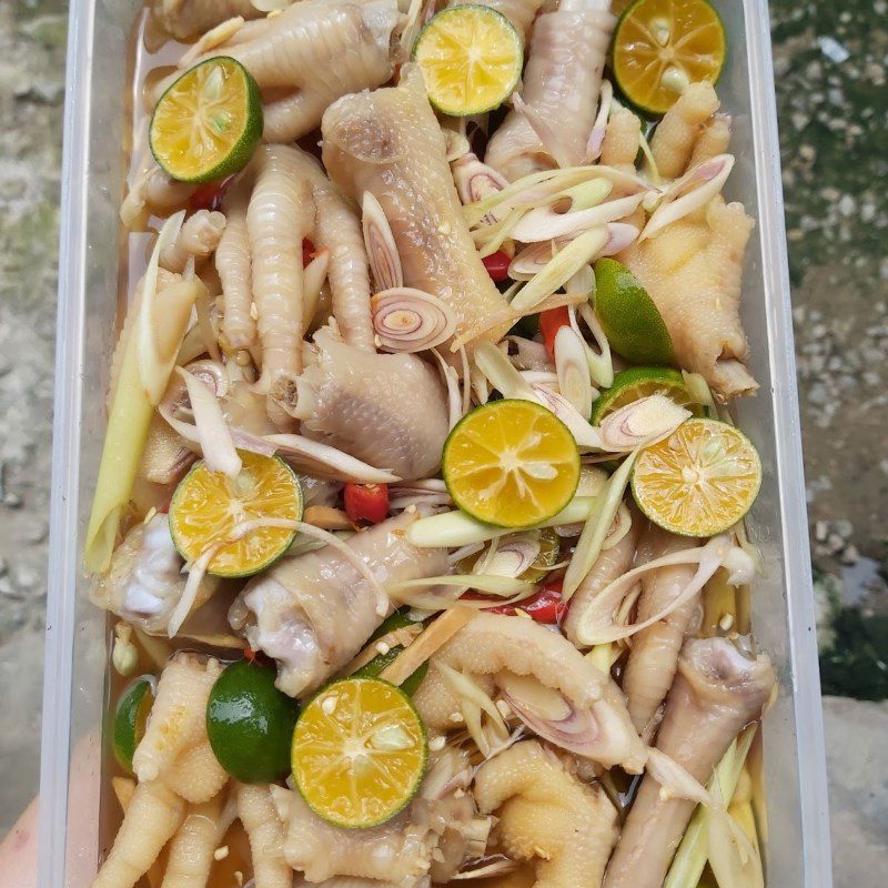 Step 6 Final Product Chicken feet soaked in lemongrass and calamondin