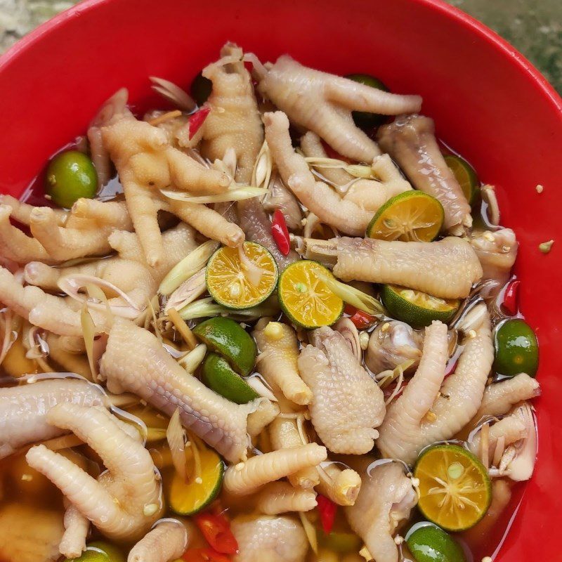 Step 6 Final Product Chicken feet soaked in lemongrass and calamondin