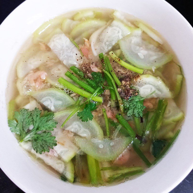 Step 3 Final product Soup with bottle gourd and dried shrimp