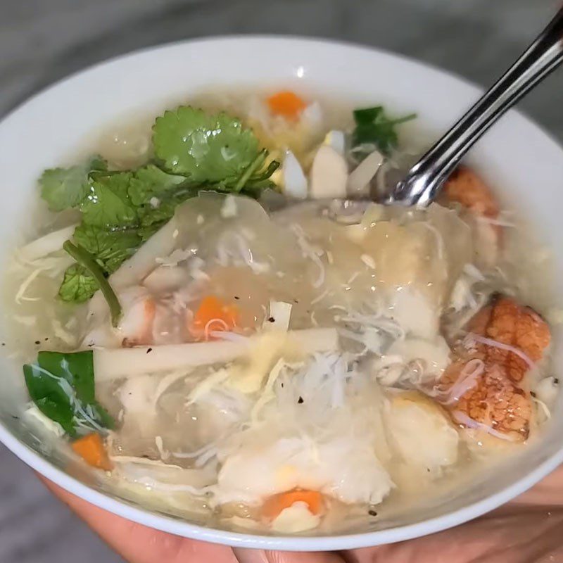 Step 4 Final Product Crab Soup with Snow Mushrooms