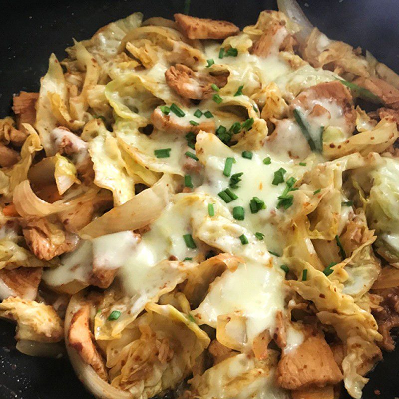 Step 5 Final product Chicken stir-fried with cheese