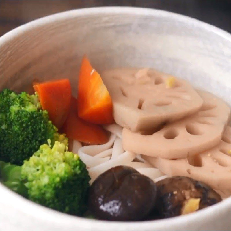 Step 4 Final product Vegetarian lotus root noodles