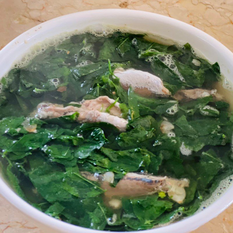 Step 4 Final product Mackerel soup with water spinach