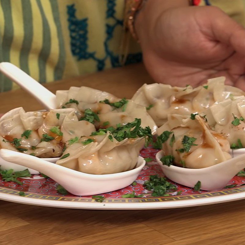 Step 7 Finished product Shrimp mango dumplings