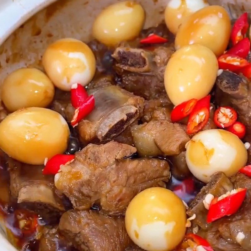 Step 4 Final Product Braised Pork Ribs with Quail Eggs (Recipe shared from TikTok Let's Cook with TasteVN)