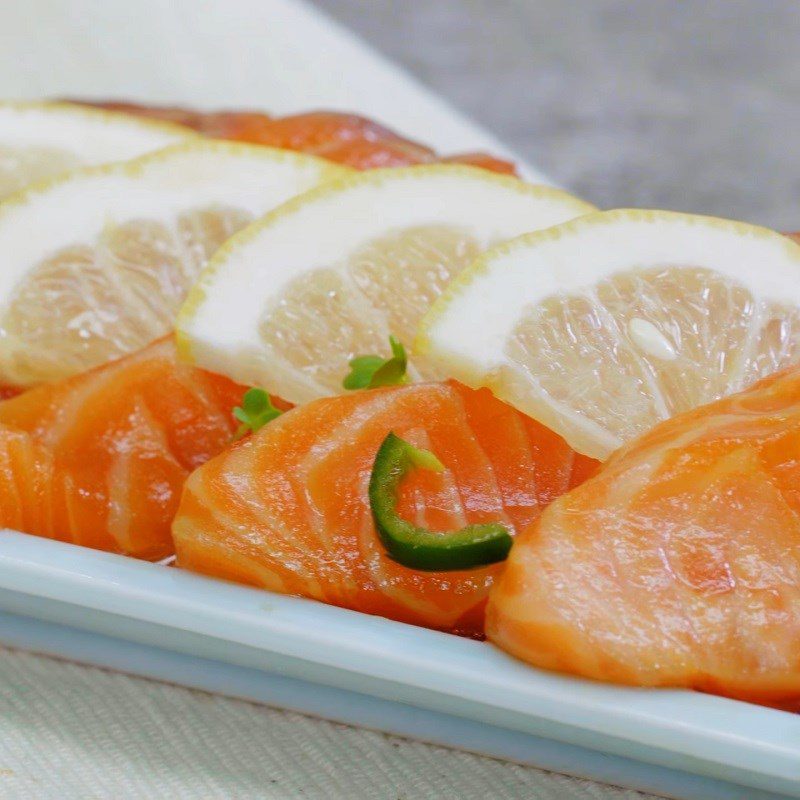 Step 4 Final Product Salmon marinated in soy sauce