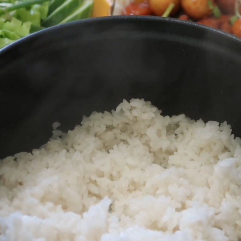 Step 4 Final product Cooking rice with a mini hot pot