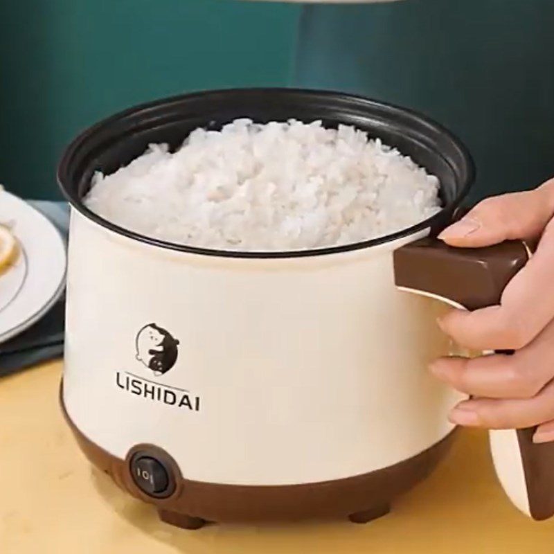 Step 4 Final product Cooking rice with a mini hot pot