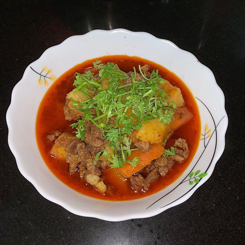 Step 3 Final product Beef stew with potatoes and carrots