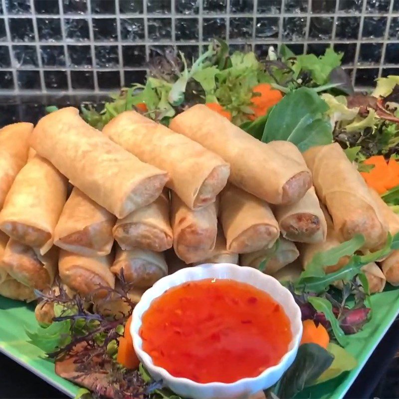 Step 5 Final Product Vegan spring rolls from soybeans