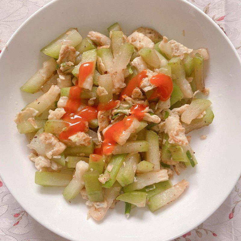 Step 5 Finished product Stir-fried gourd with eggs