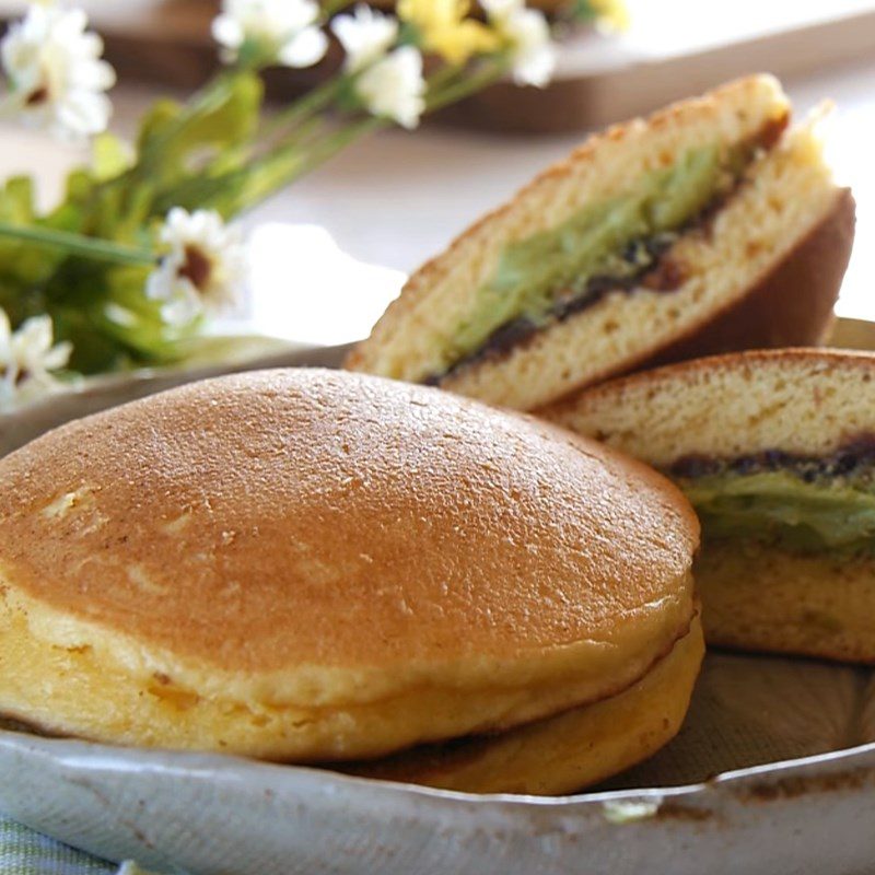 Step 5 Final Product Doremon fried cake with green tea red bean filling