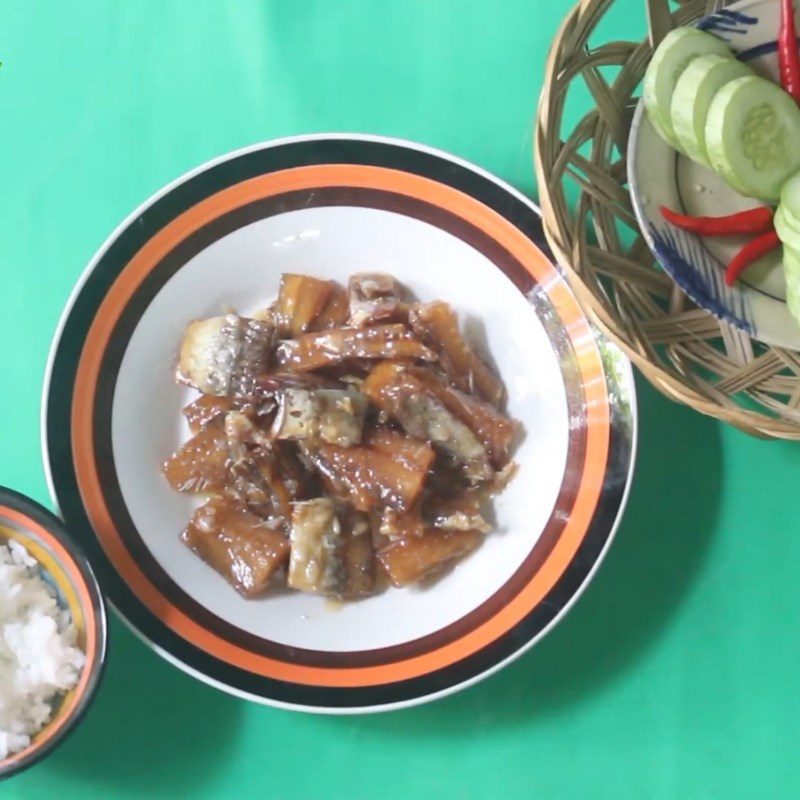 Step 4 Finished product of fried dried fish with vinegar and sugar