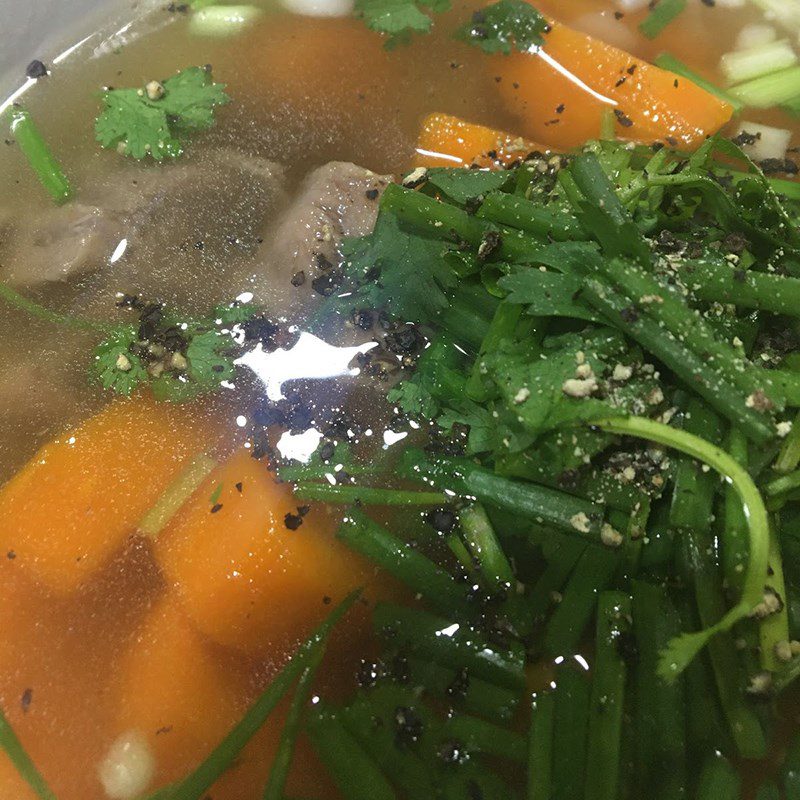 Step 4 Final product Carrot soup with pork bones