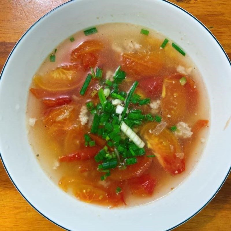 Step 3 Final product of tomato soup with minced meat