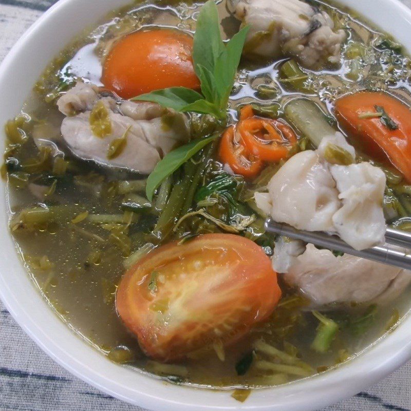 Step 4 Final Product Sour Frog Soup with Young Tamarind Leaves