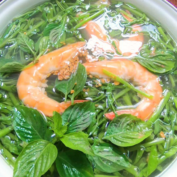 Step 3 Final product Water spinach soup with sour shrimp