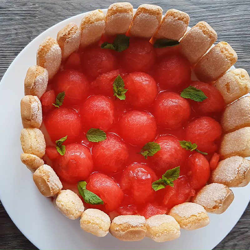 Step 6 Final Product Watermelon Yogurt Charlotte Cake