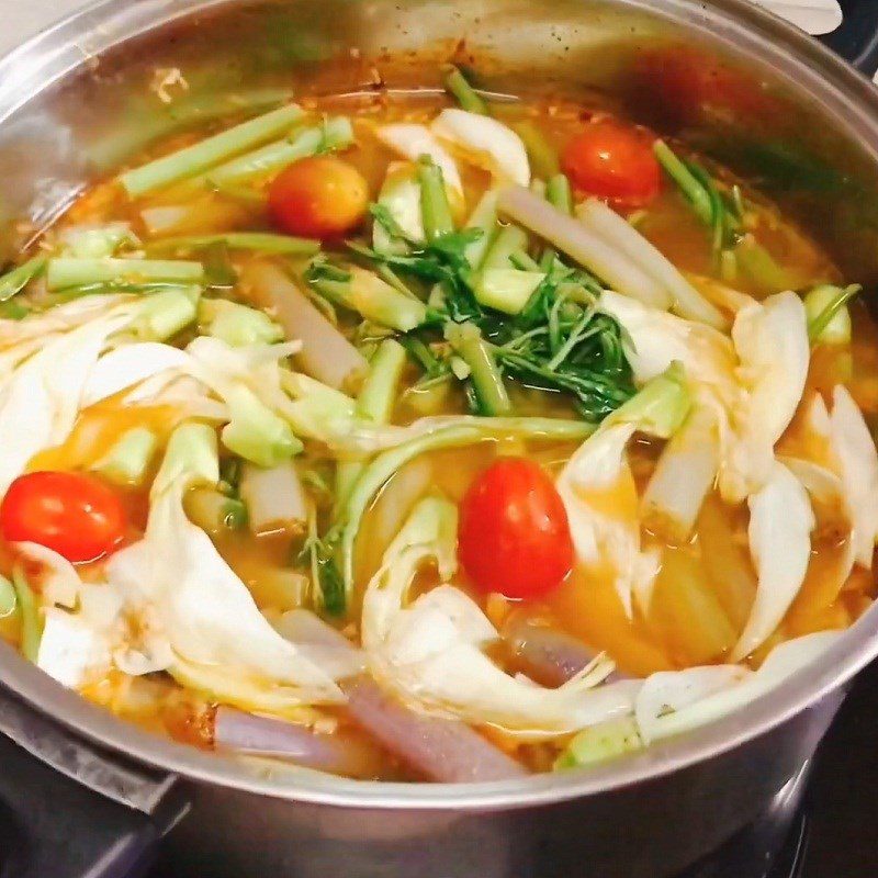 Step 4 Final Product Sour and Spicy Barramundi Hot Pot