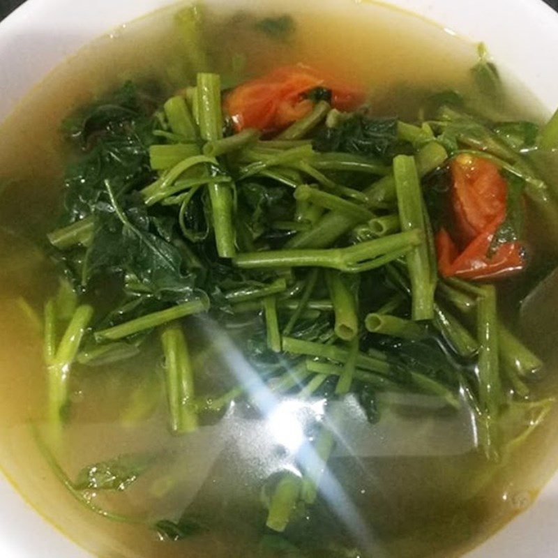 Step 3 Final Product Stir-fried water spinach with tomatoes