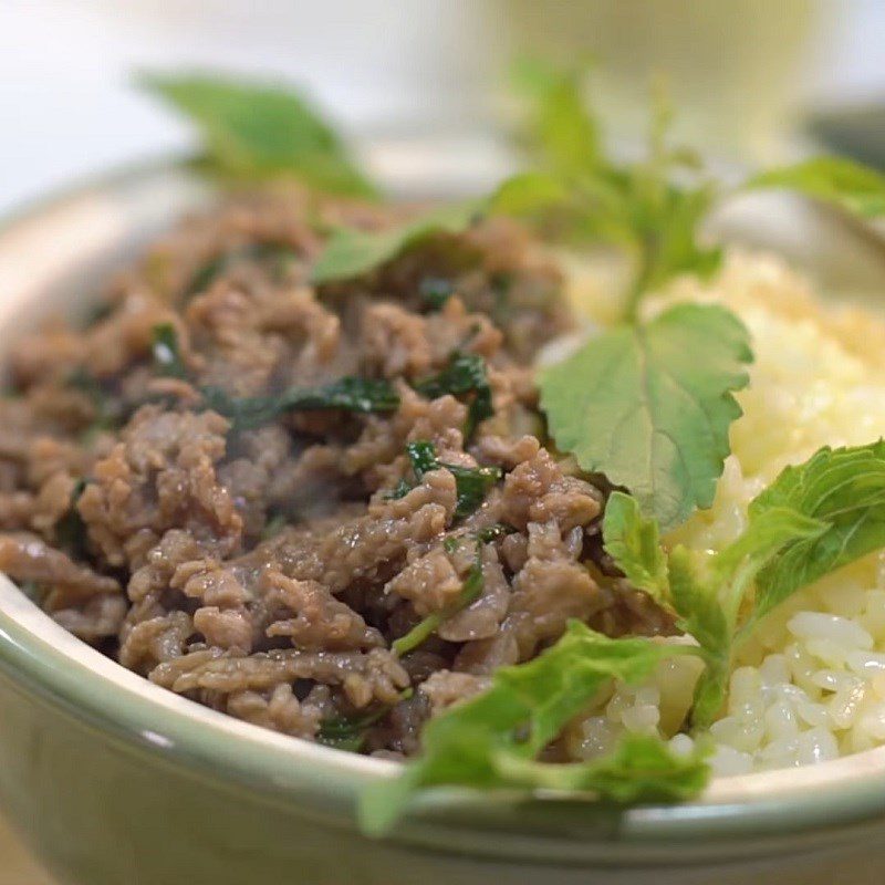 Step 4 Final product Ground beef with Thai basil